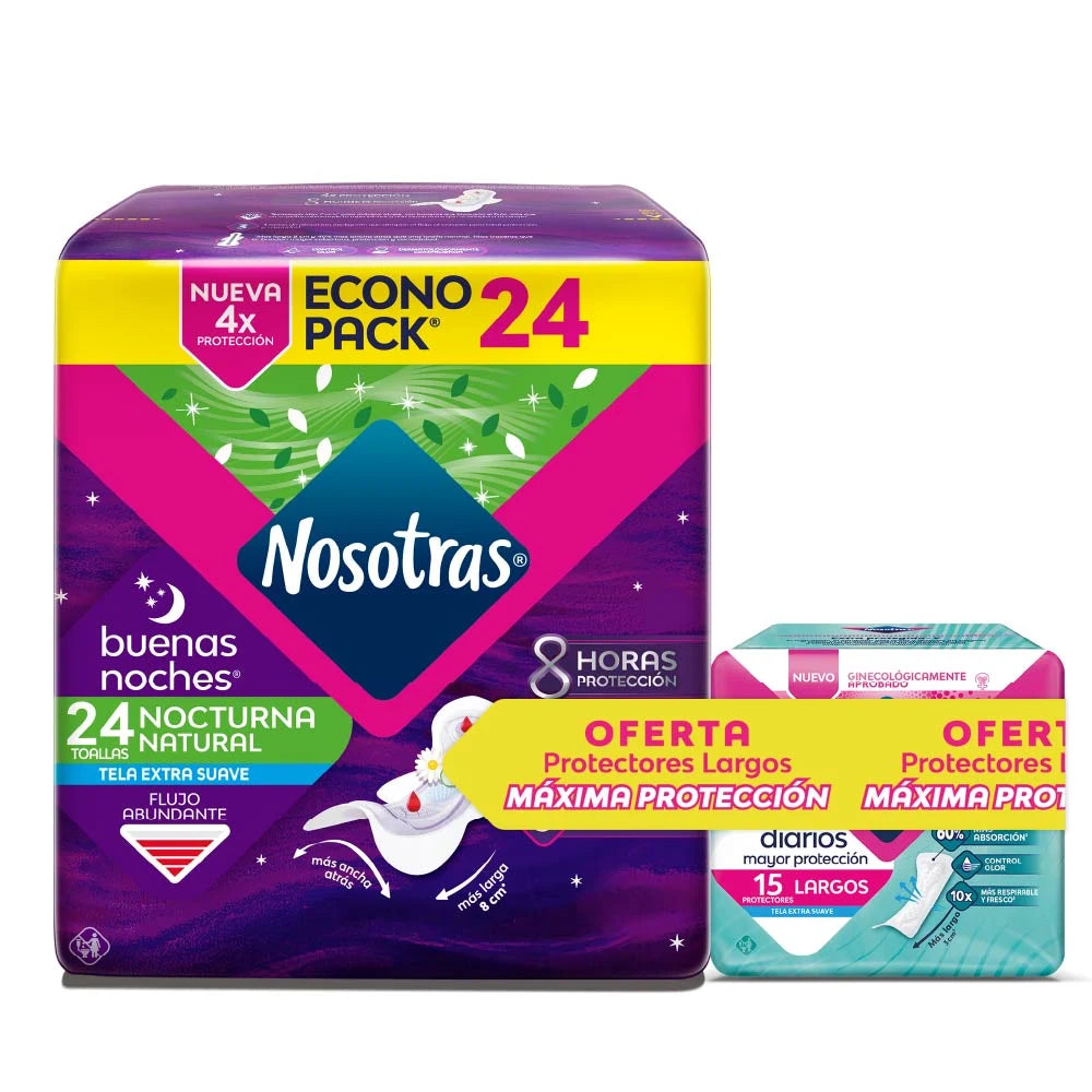 Toallas Nosotras Buenas Noches Tela + protectores