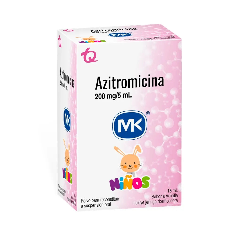 AZITROMICINA SUSPENSION 200 MILIGRAMOS/ 5 ML  15 ML SABOR A VAINILLA MK
