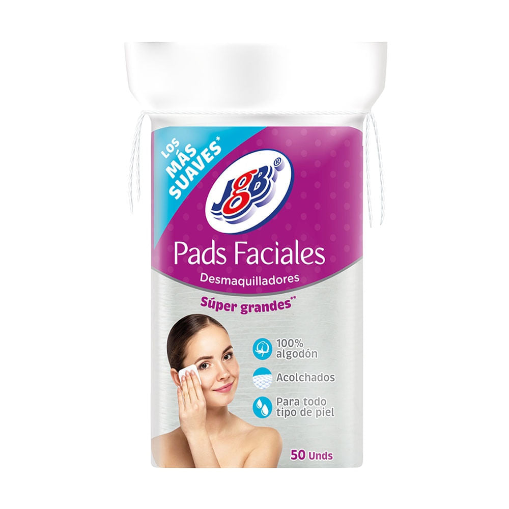 DISCOS FACIALES PADS JGB ALGODON 50 UND
