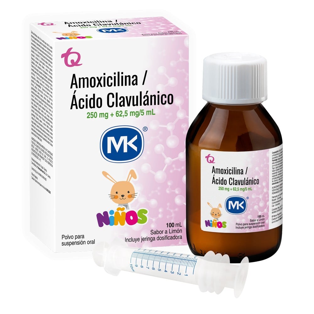 AMOXICILINA / ACIDO CLAVULANICO 250MG + 62,5+ MG /5 ML  MK   100 ML