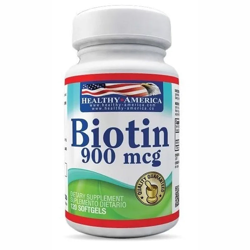 BIOTIN 900 MCG X 120 PERLAS BLANDAS HELTHY AMERICA