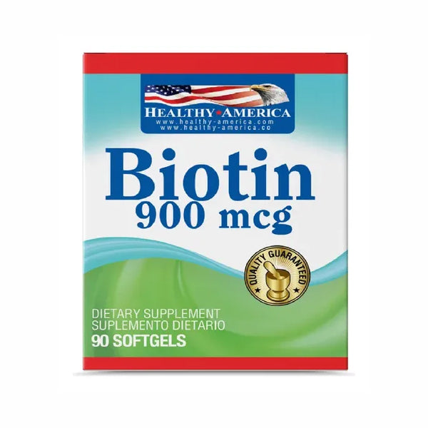 BIOTIN 900 MCG X 90 PERLAS BLANDAS HELTHY AMERICA