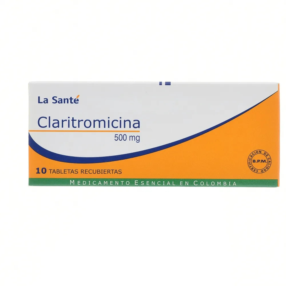CLARITROMICINA 500 MILIGRAMOS 10 TABLETAS LA SANTE