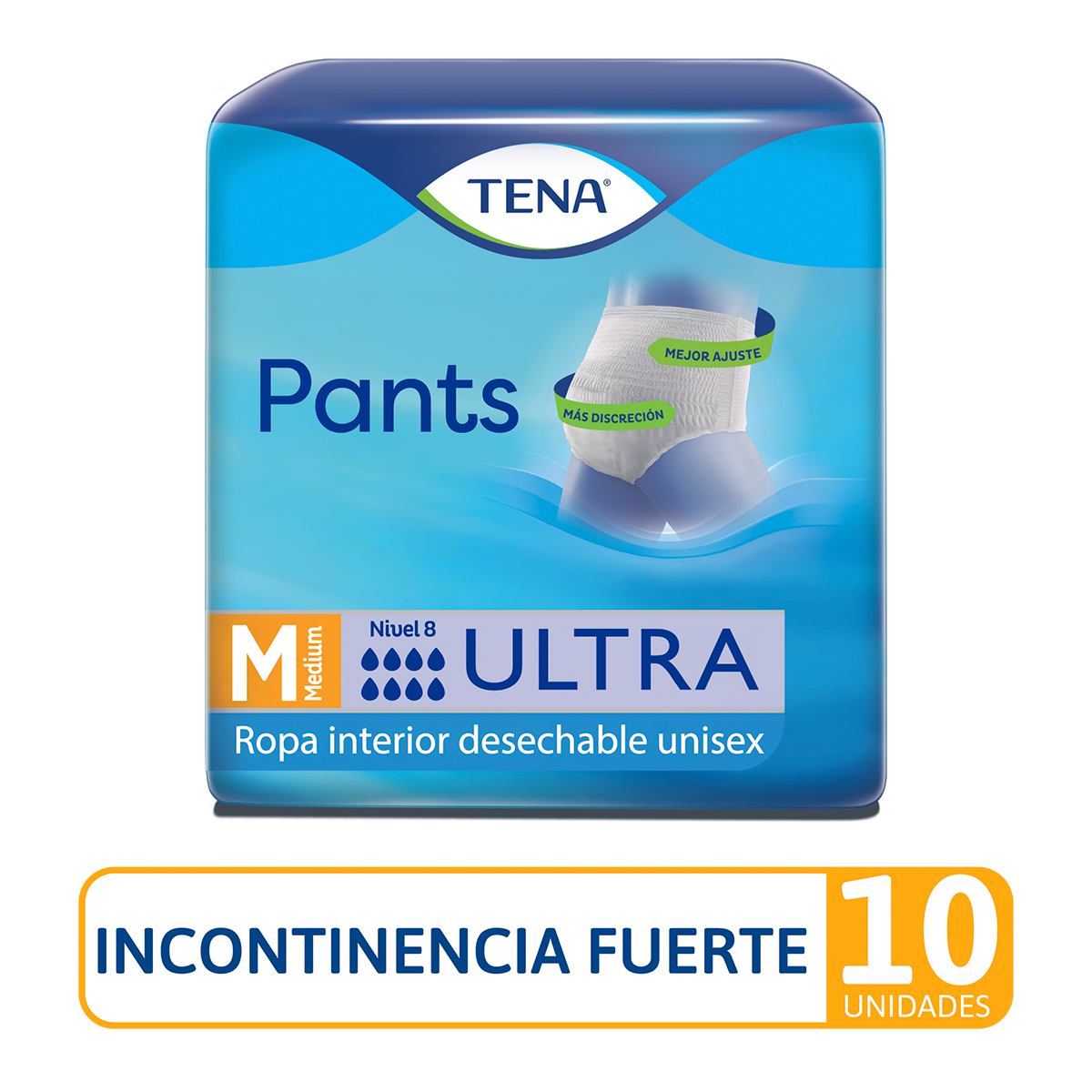 Pañales Tena Pants Ultra Medium 10 Unidades