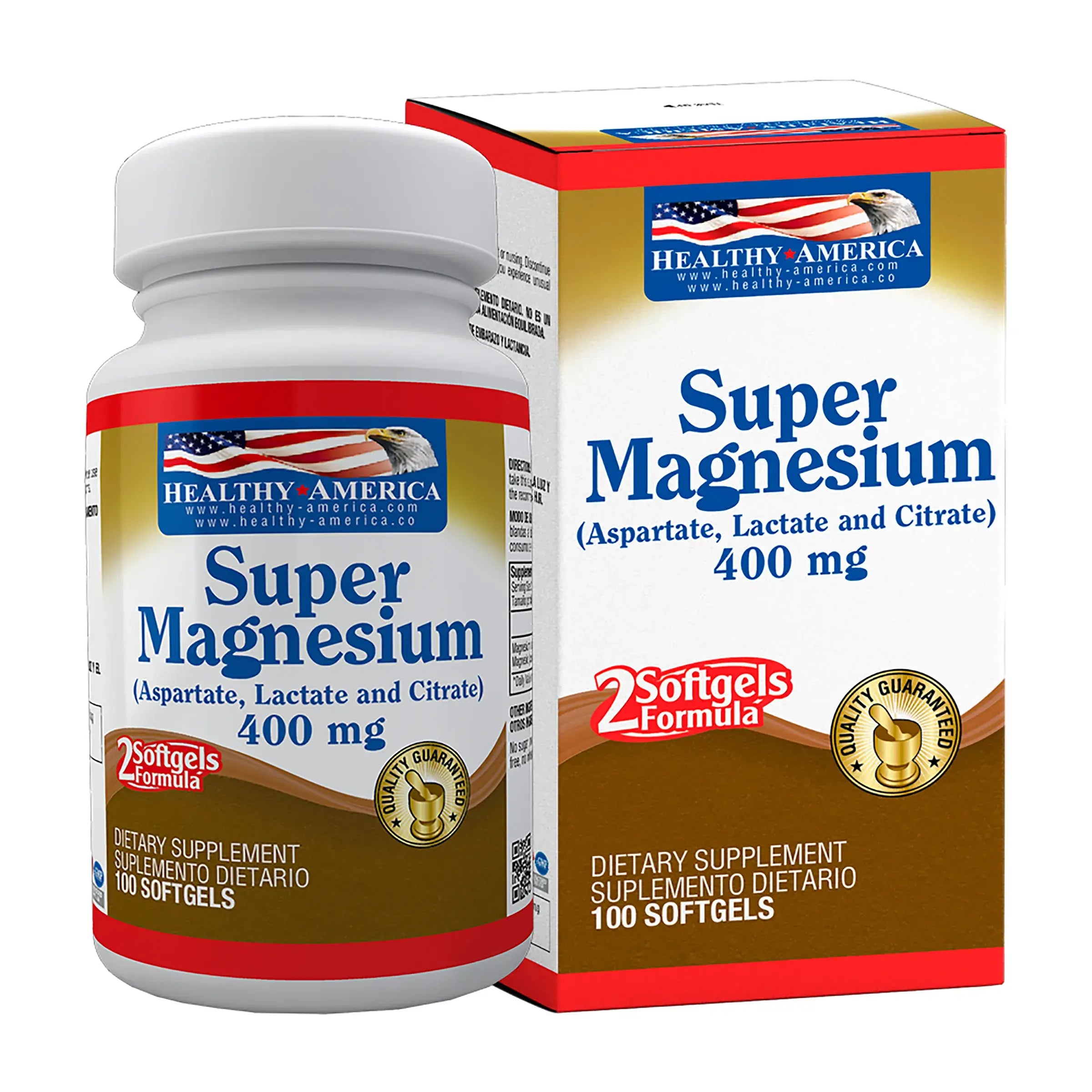 SUPER MAGNESIUM 400 MG X 100 PERLAS BLANDAS LAB HELTHY AMERICA