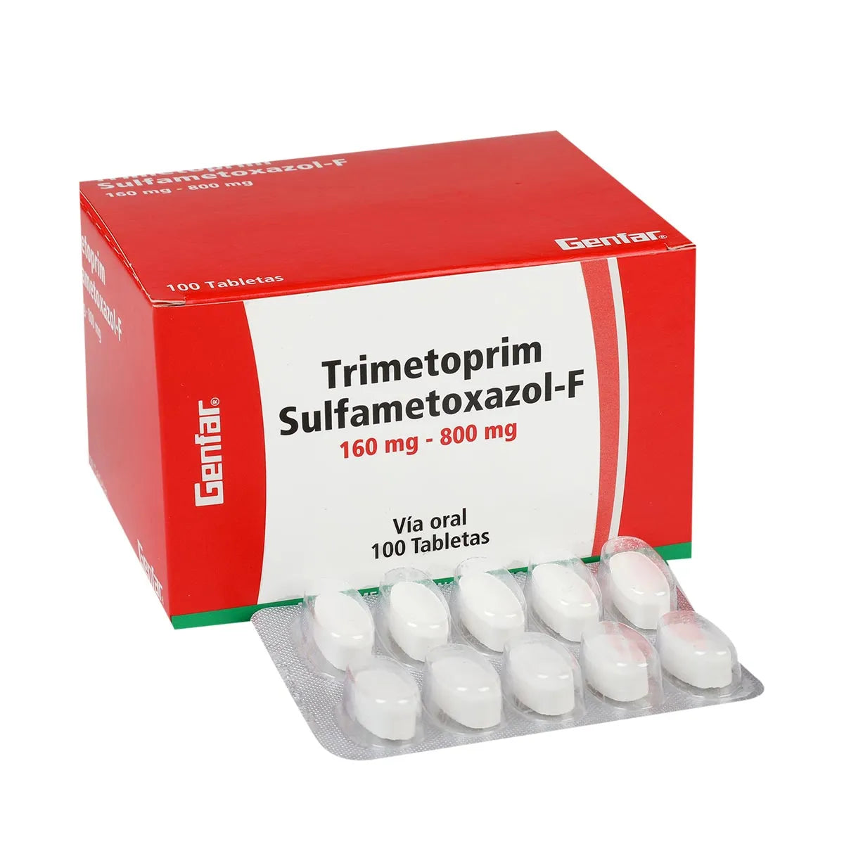 TRIMETROPIM SULFAMETOXAZOL - F 160 MG / 800 MG SOBRE X 10 TABLETAS GENFAR