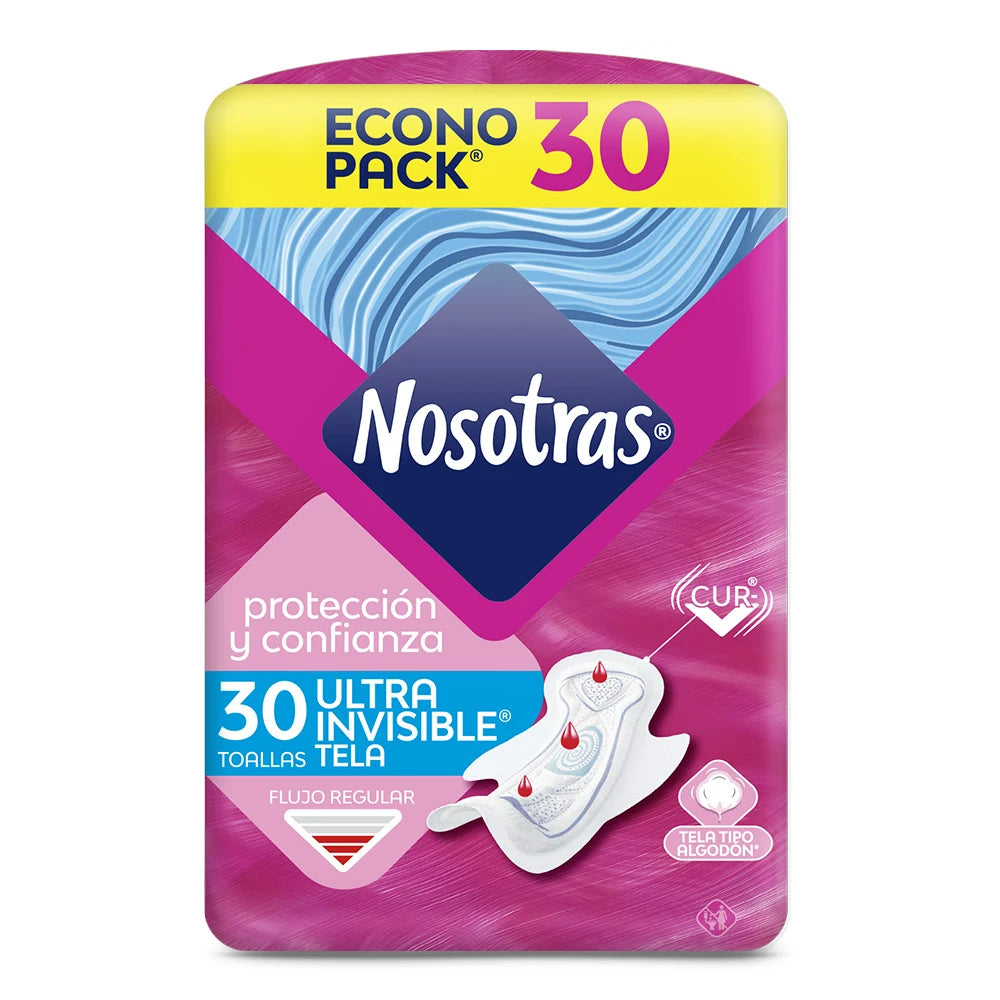 Toallas Nosotras Natural Invisible Tela