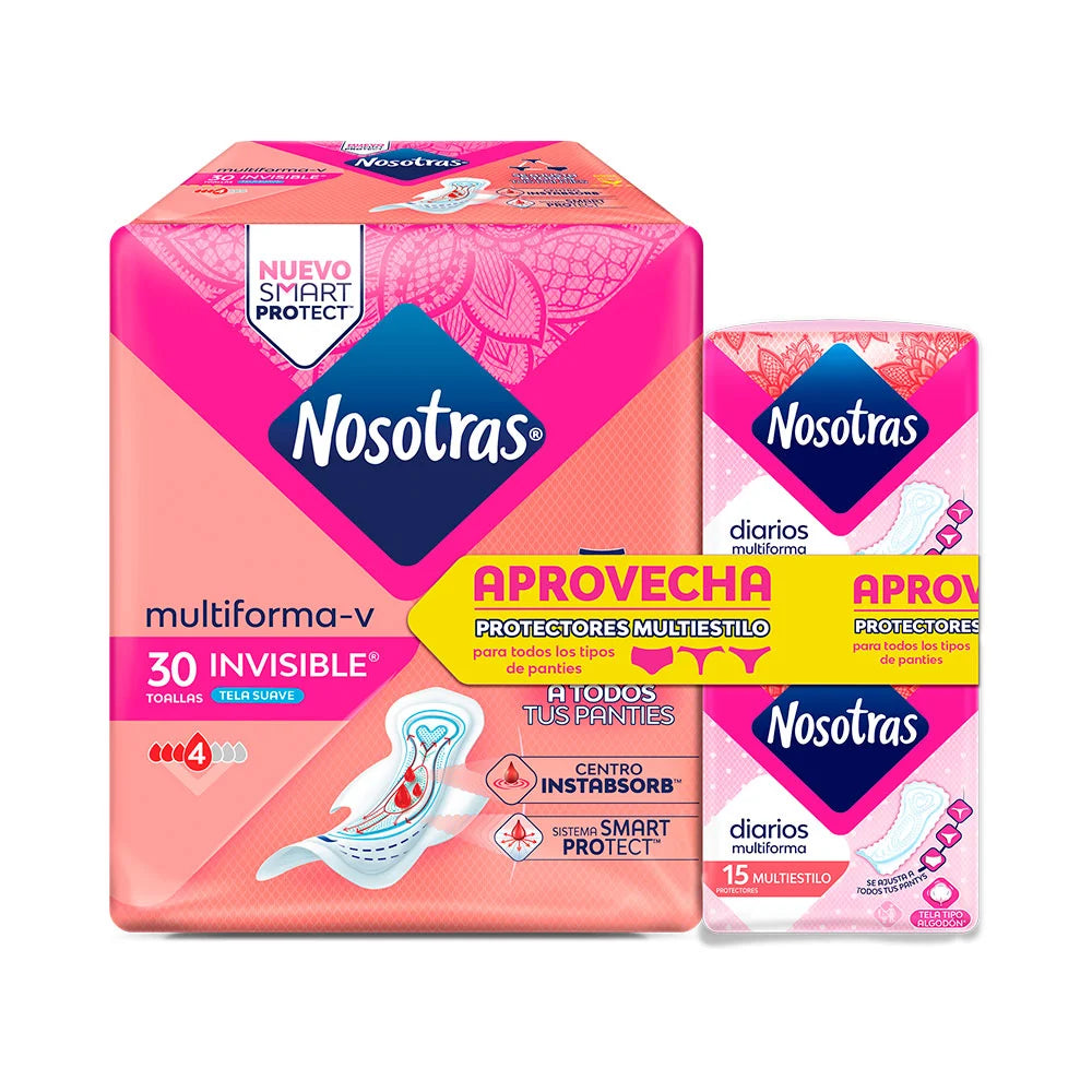 Toallas Nosotras Invisible Multiestilo 30 + protectores
