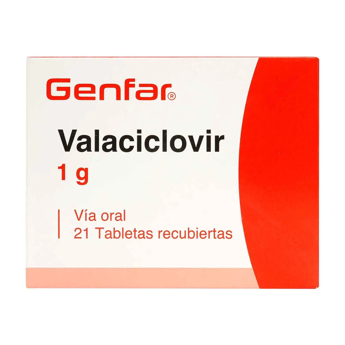 VALACICLOVIR 1 GRAMO X 21 TABLETAS GENFAR