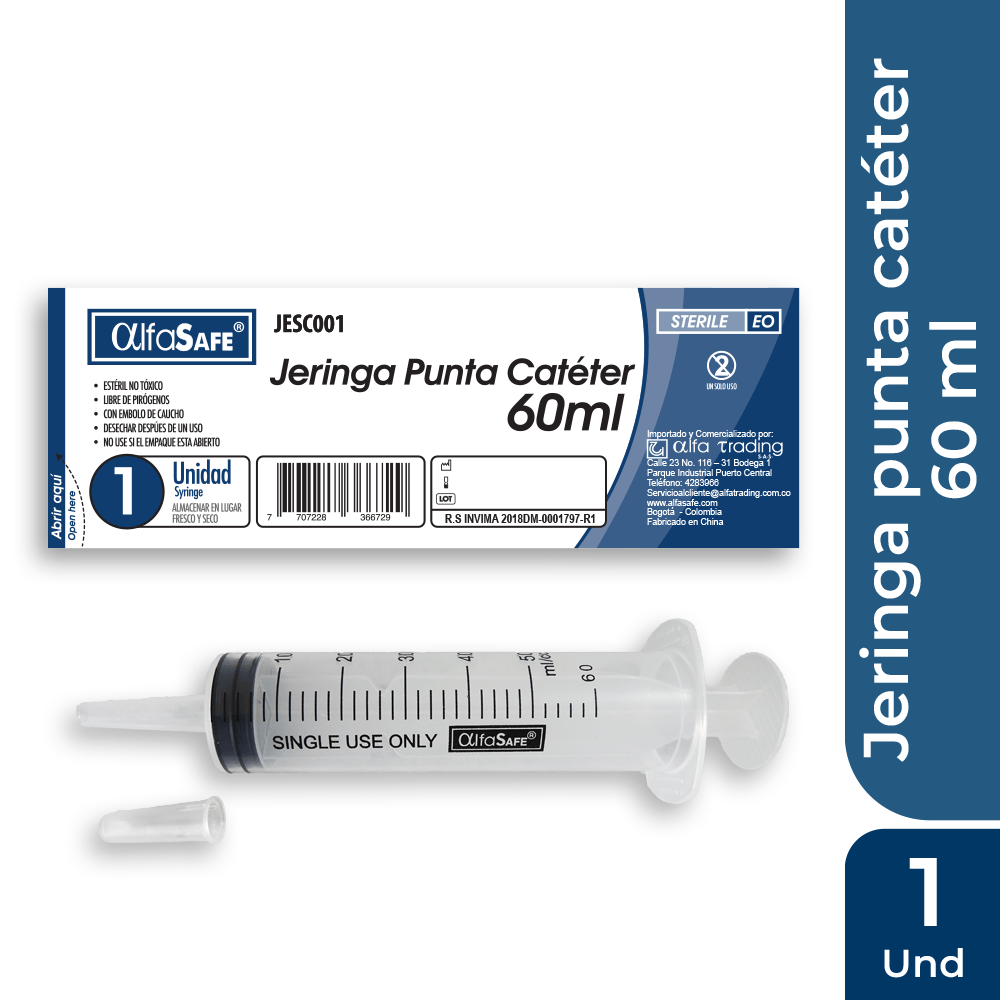 Jeringa Punta Catéter 60 ml Eterna