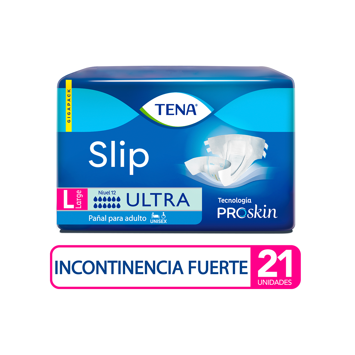 Pañales Tena Slip Ultra Talla L 21 Unidades