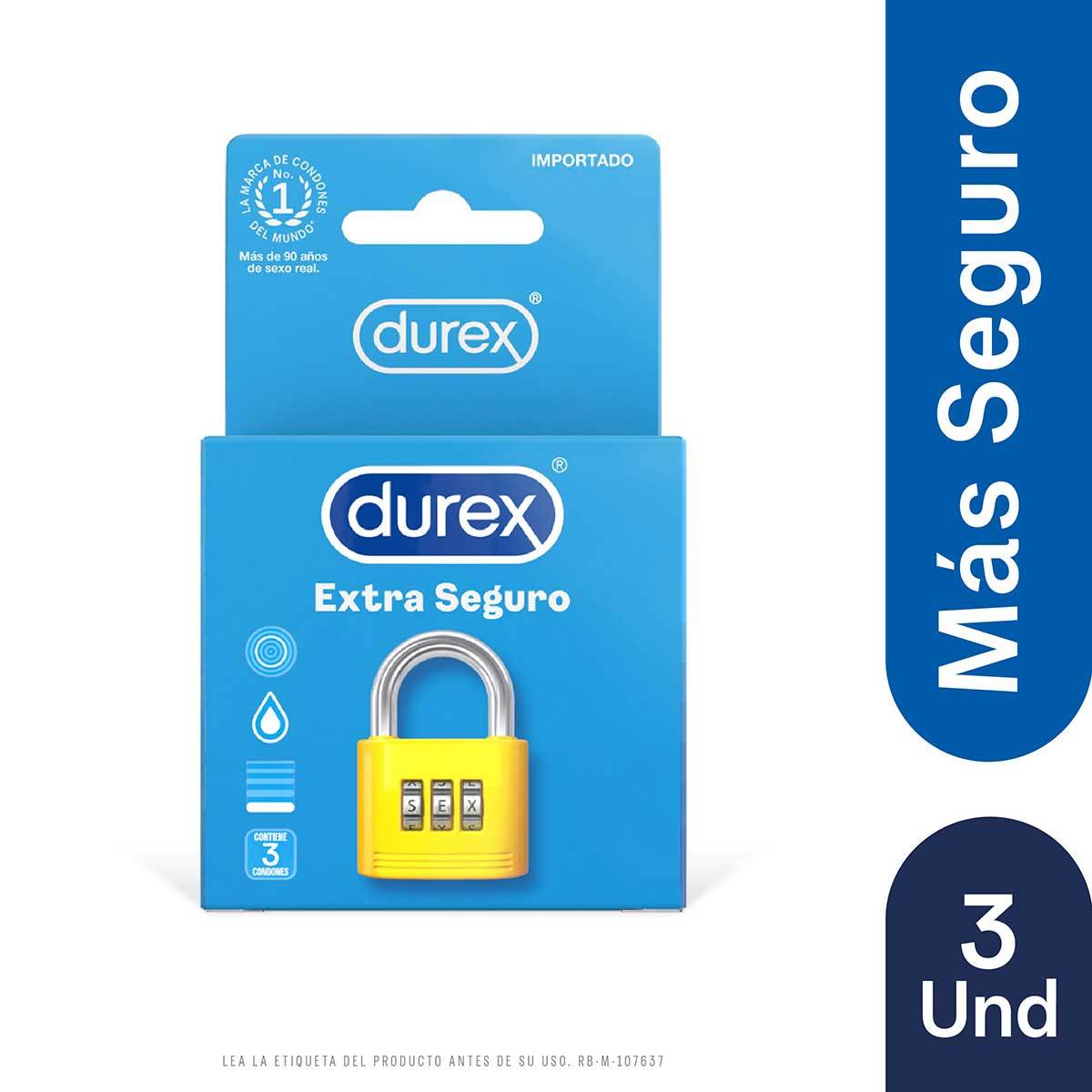 Preservativos Durex Extra Seguro 3 Unidades