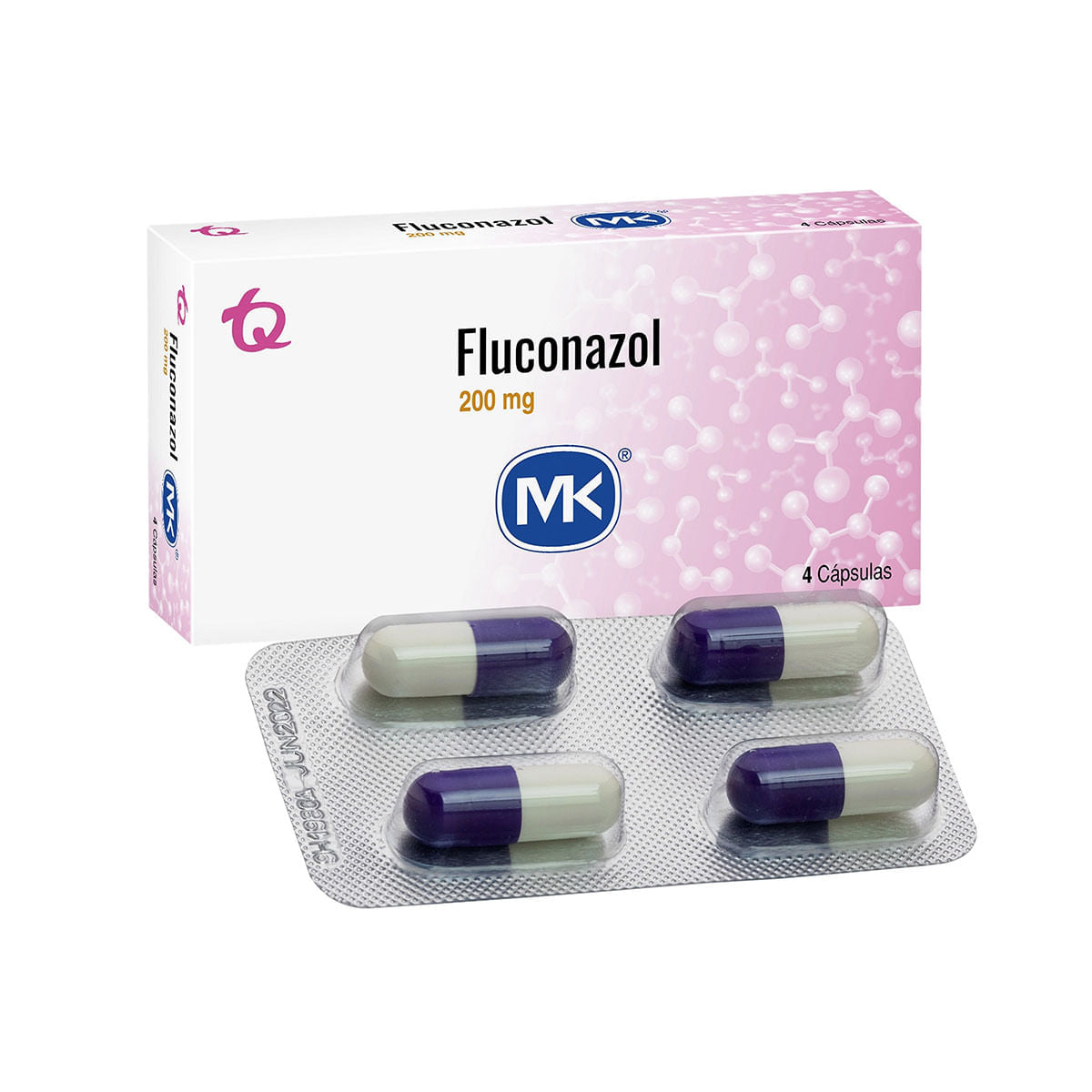 RX - Fluconazol 200 mg 4 Cápsulas MK