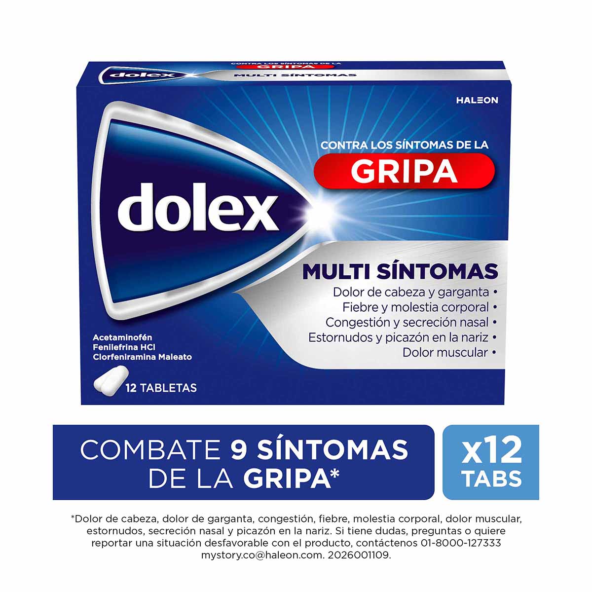 Dolex Gripa 12 Tabletas