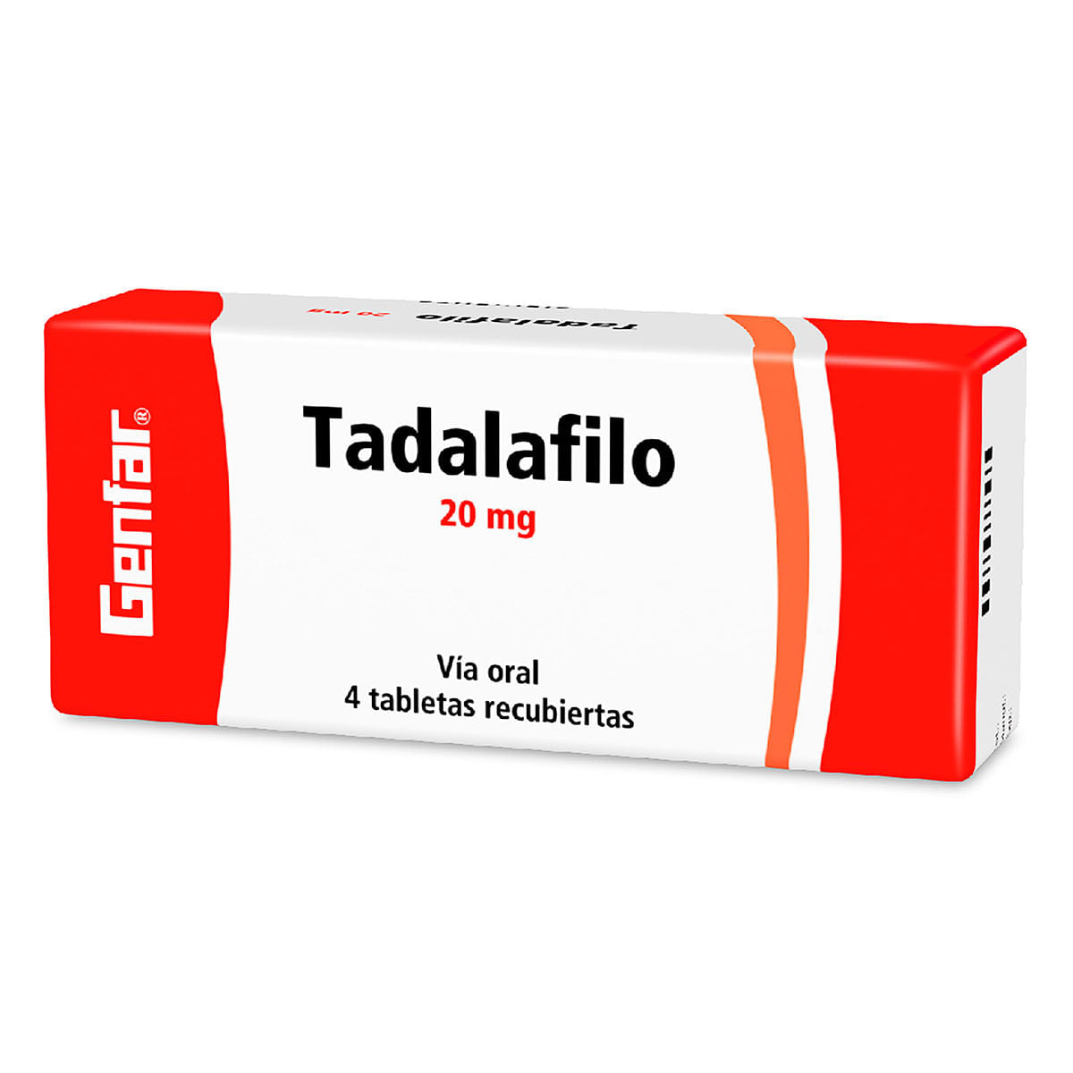 RX - Tadalafilo 20 mg 4 Comprimidos Genfar