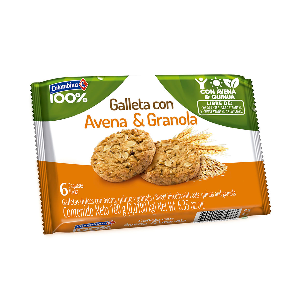 Galletas con Avena y Granola 6 Unidades