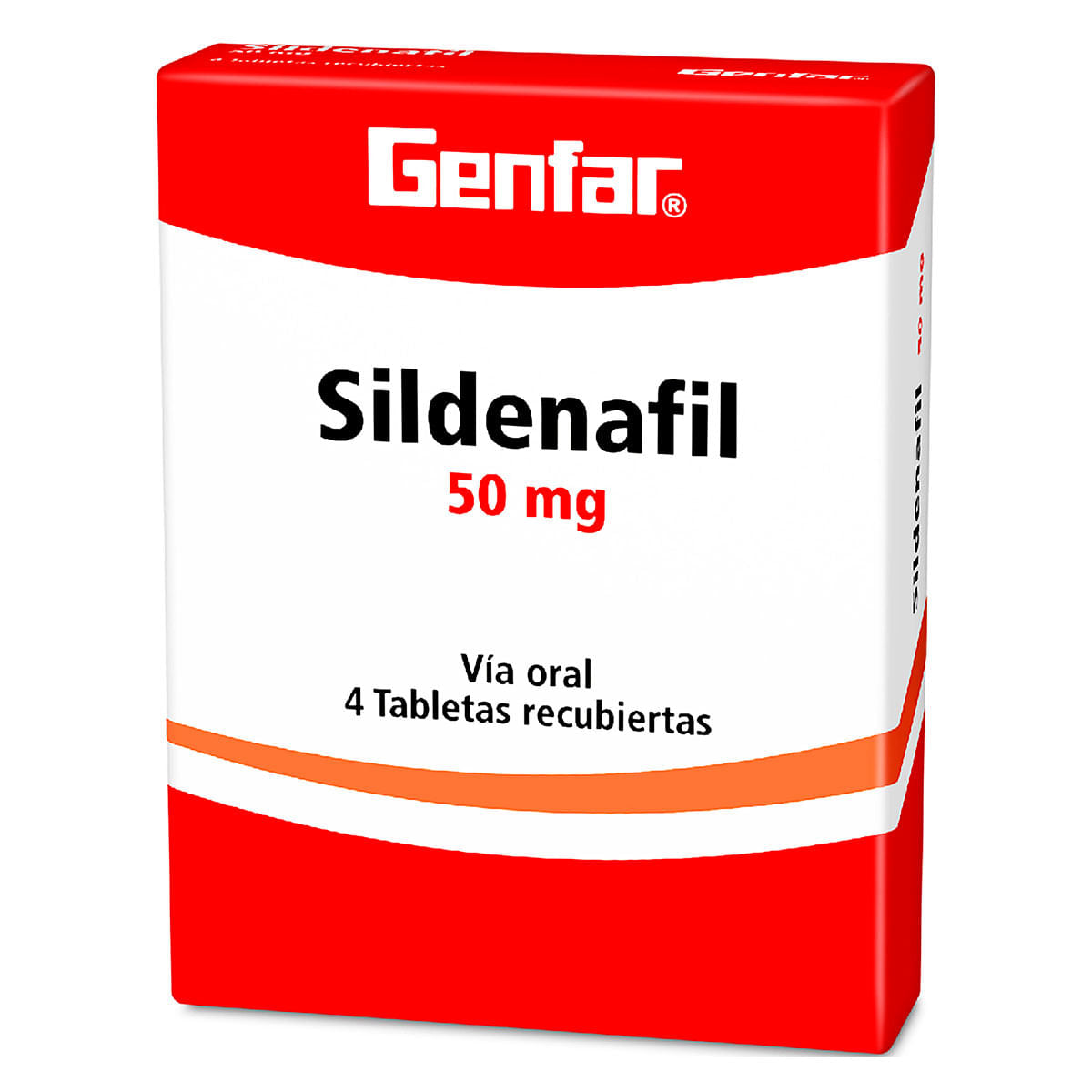 RX - Sildenafil 50 mg 4 Tabletas Genfar