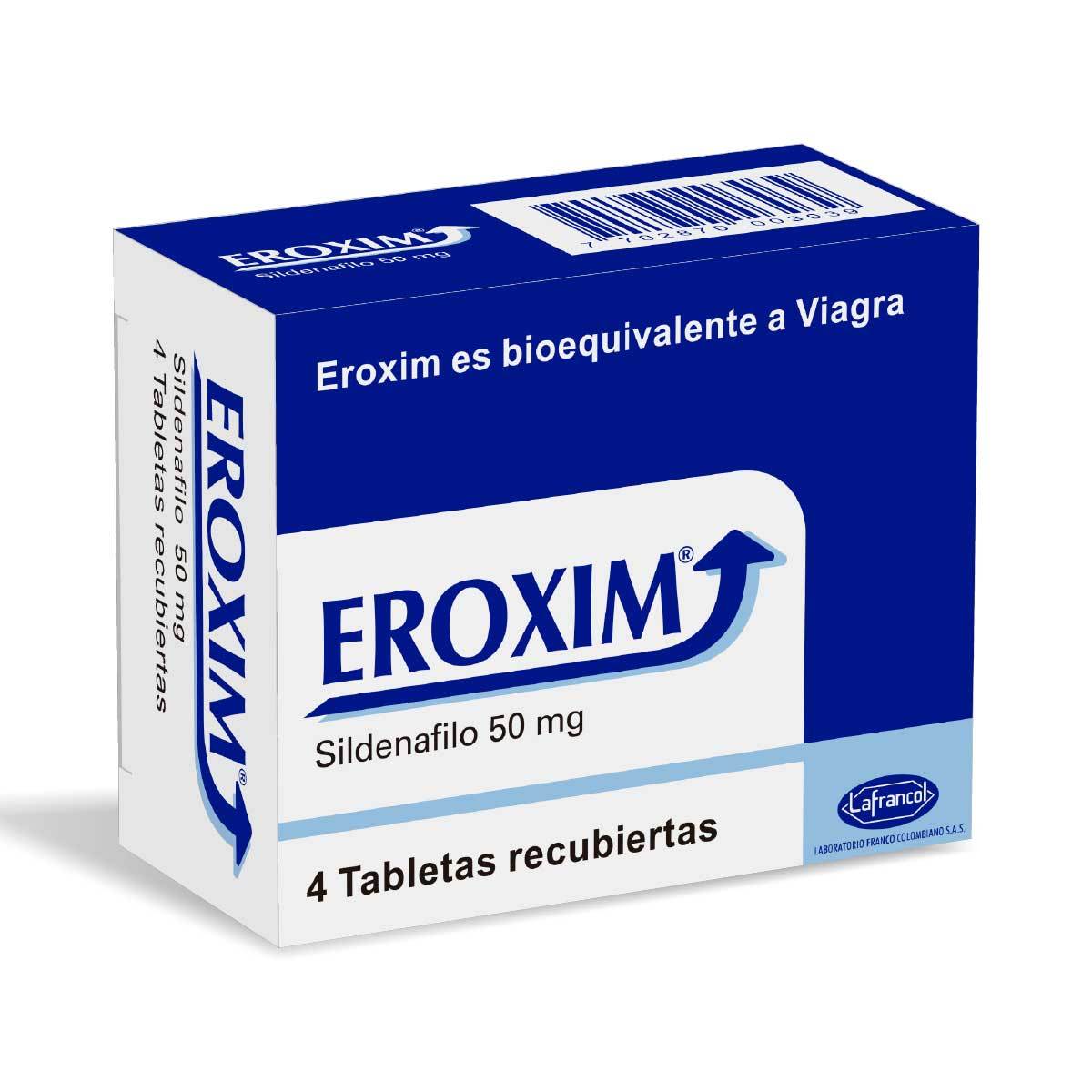 RX - Eroxim 50 mg 4 Tabletas