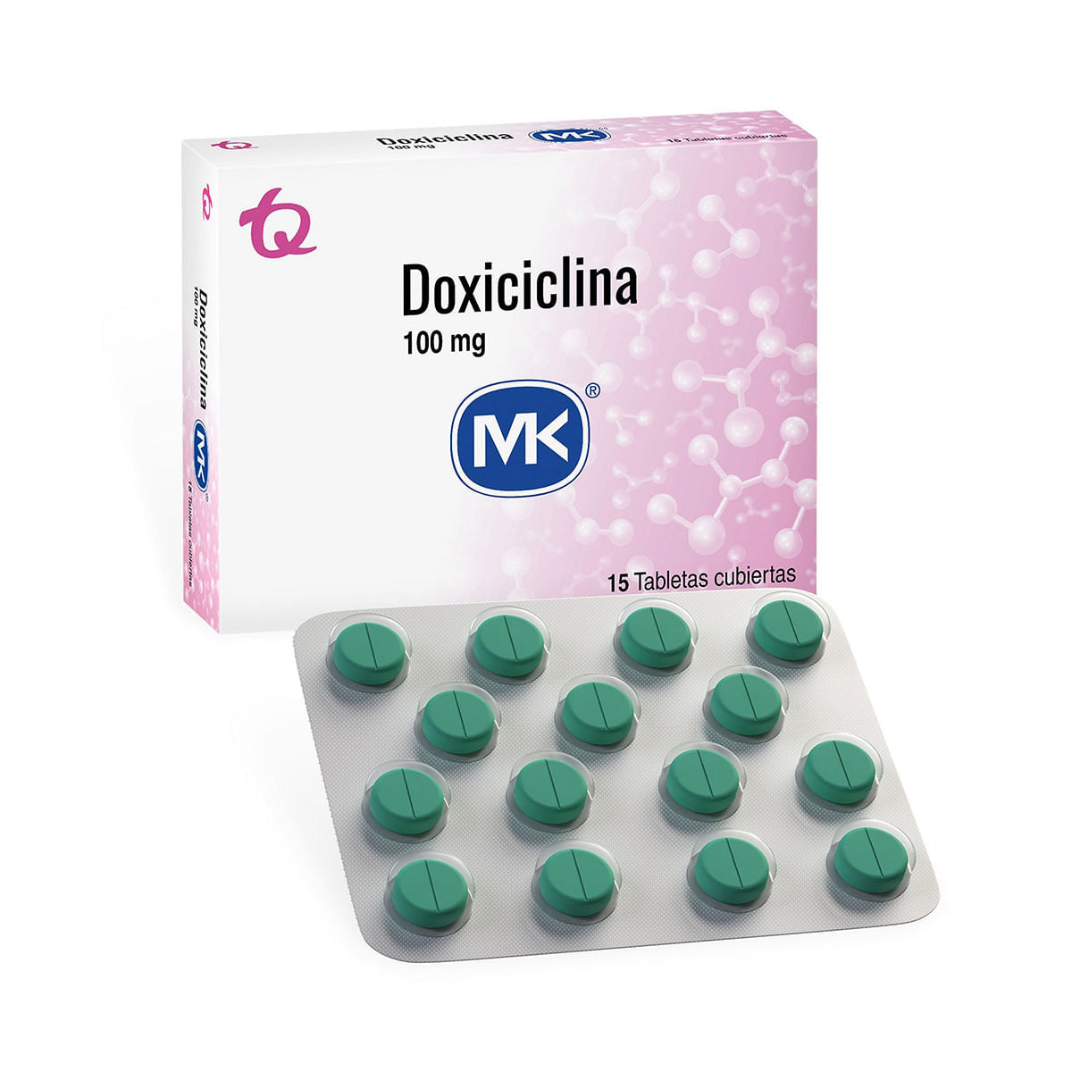 RX - Doxiciclina 100 mg 15 Tabletas MK