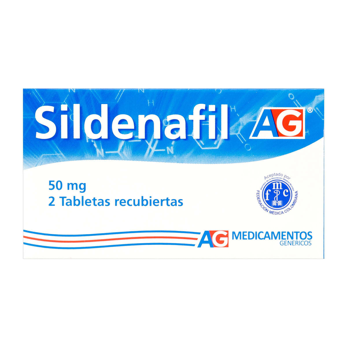 RX - Sildenafil 50 mg 2 Tabletas AG