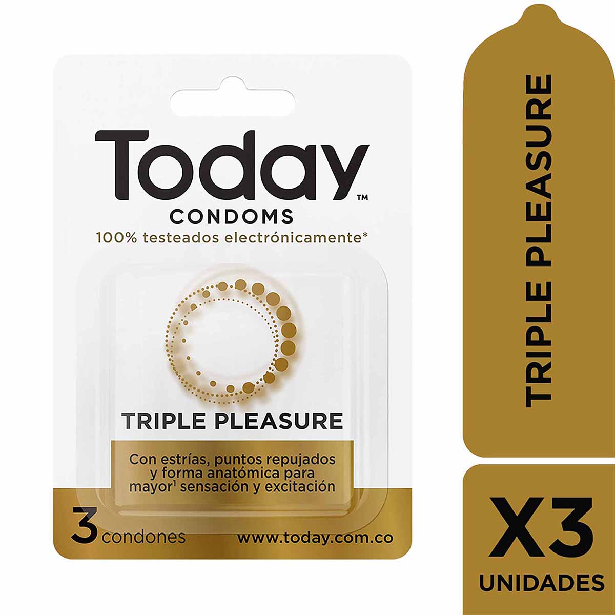 Preservativos Today Triple Pleasure 3 Unidades
