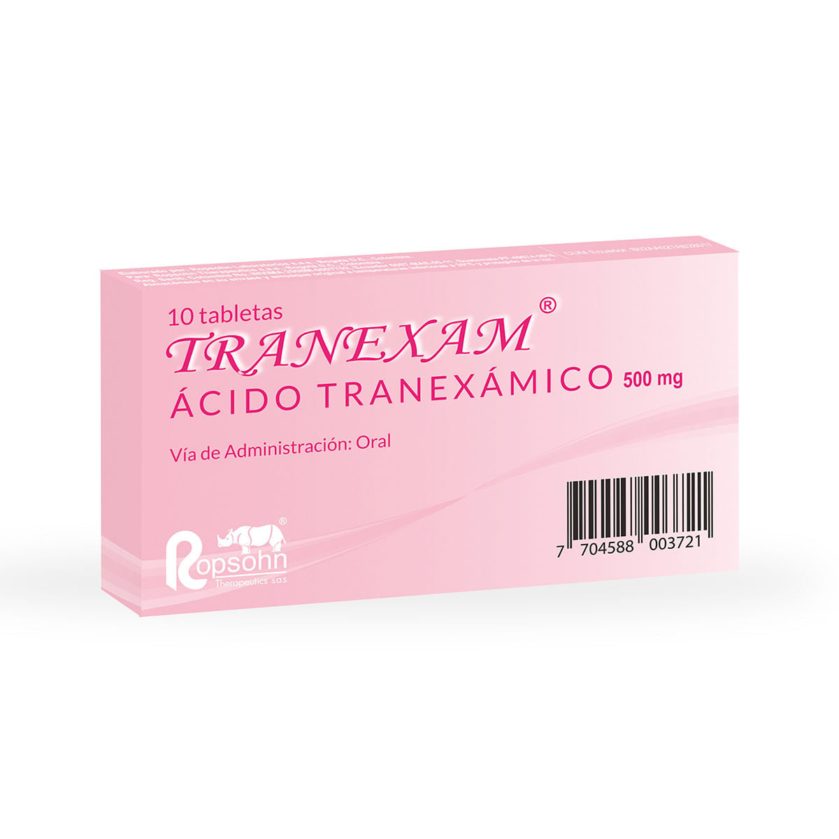 RX - Tranexam 500 mg 10 Tabletas