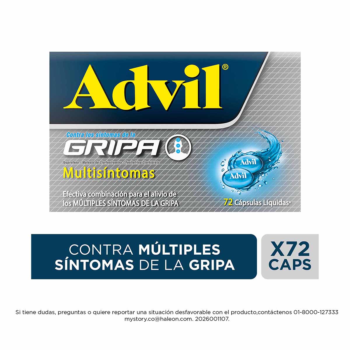 Advil Gripa 72 Cápsulas