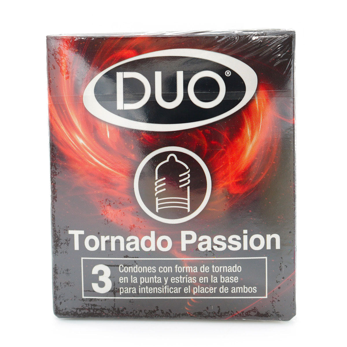 Preservativos Duo Tornado Passion 3 Unidades