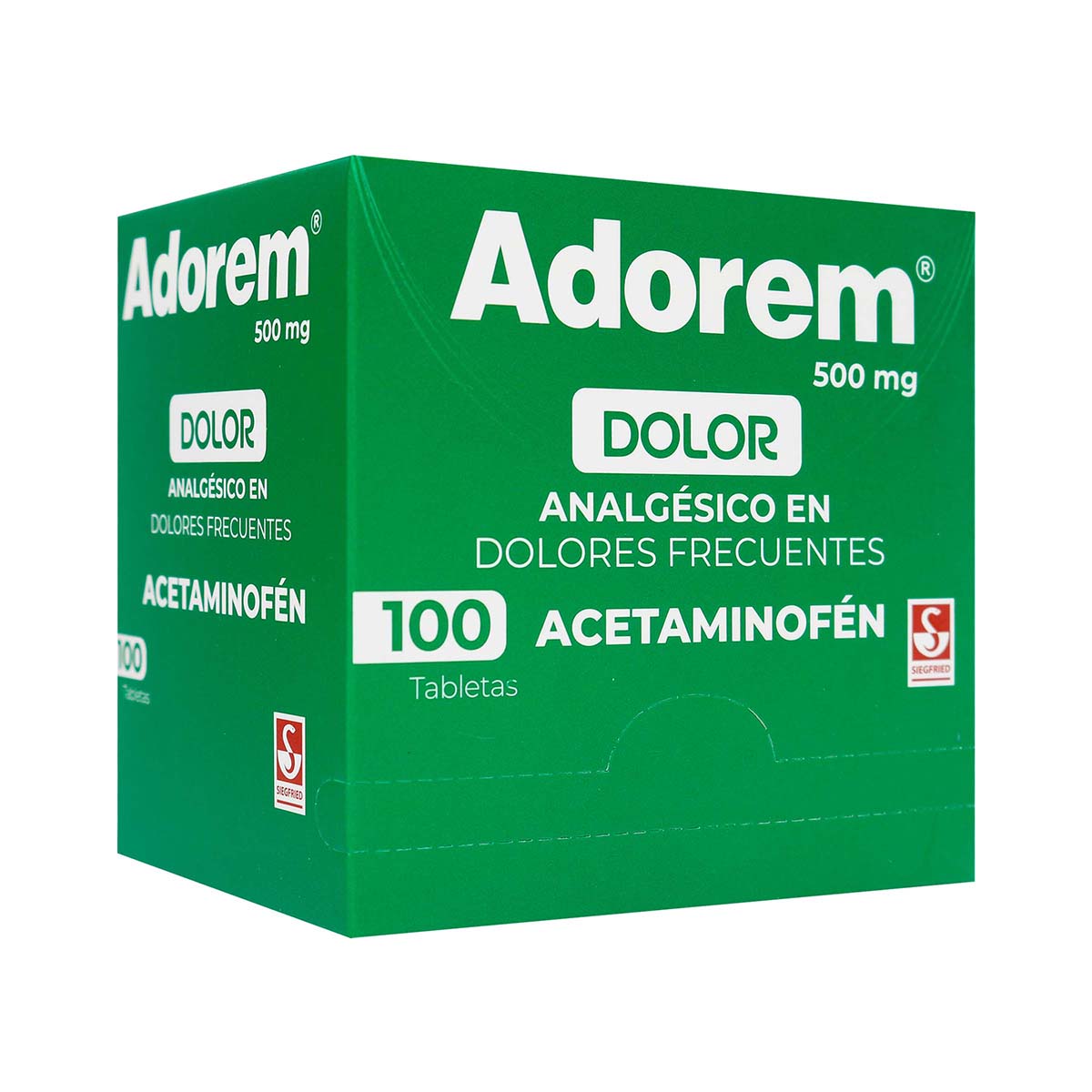 ADOREM ACETAMINOFEN 500 MG 100 TBS