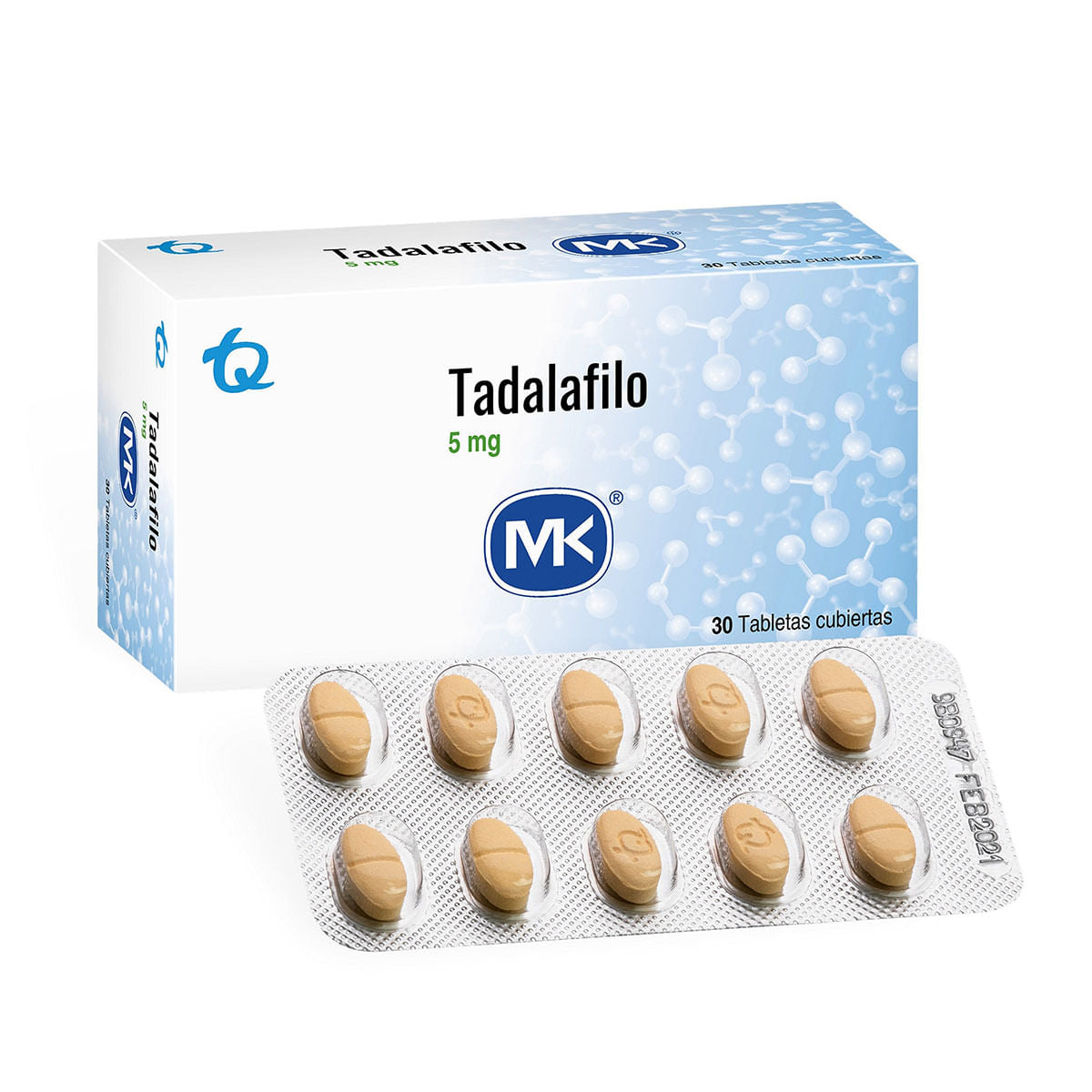 RX - Tadalafilo 5 mg 30 Tabletas MK