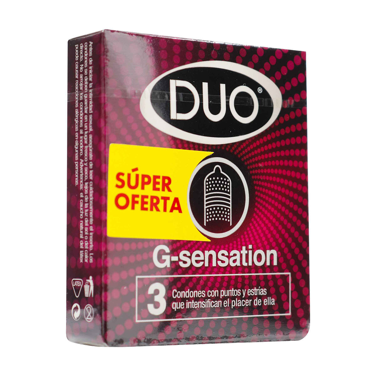 Preservativos Duo G Sensation 3 Unidades (Súper Oferta)