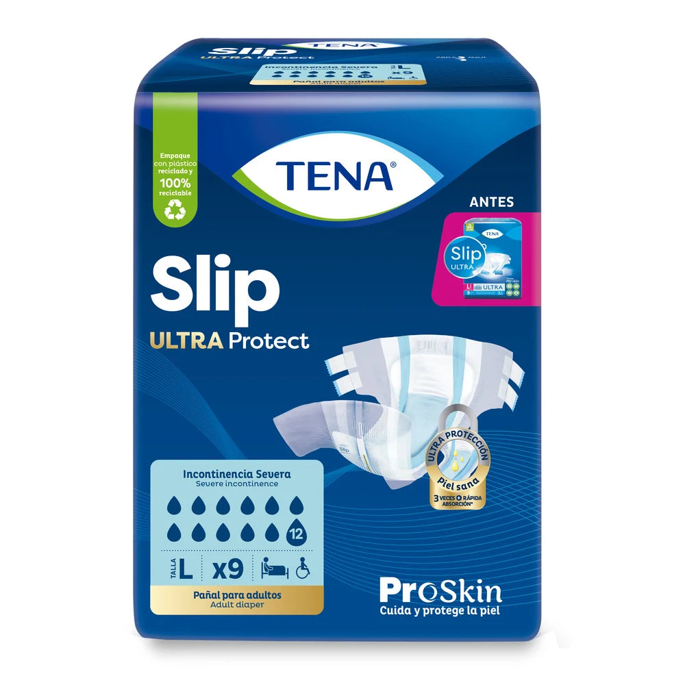 Pañales Tena Slip Ultra Talla L 9 Unidades